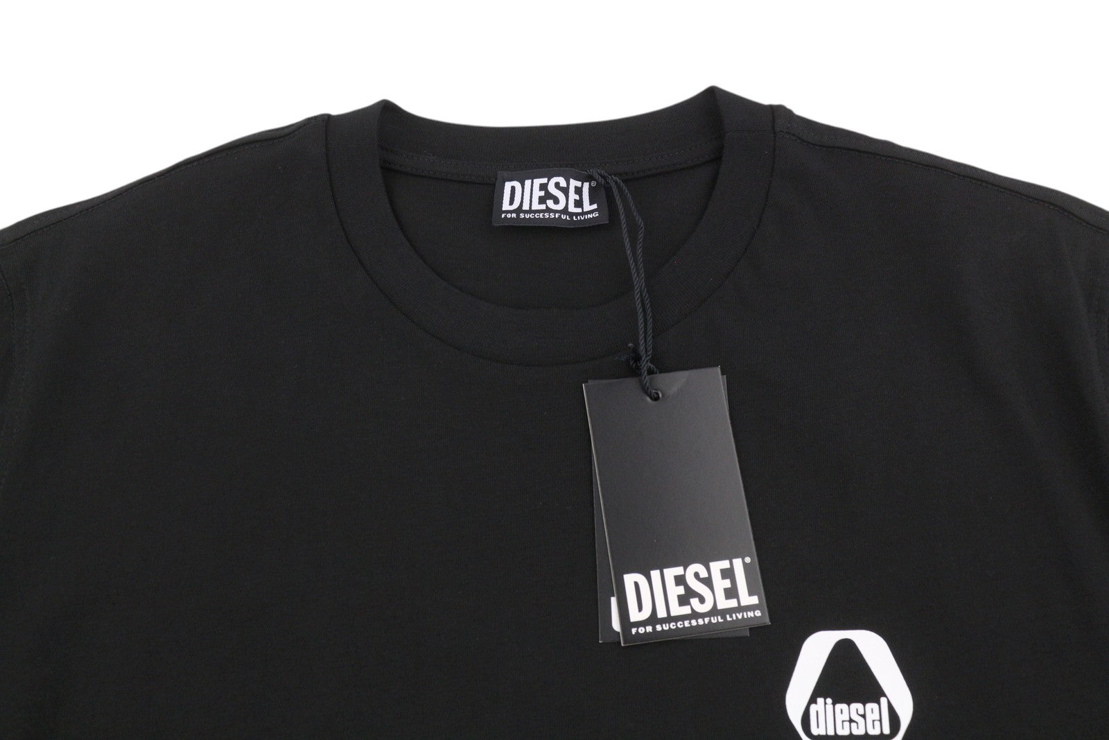 DIESEL T-Just 8-3 Men T-Shirt XL Black Crew Neck Cotton Short Sleeved