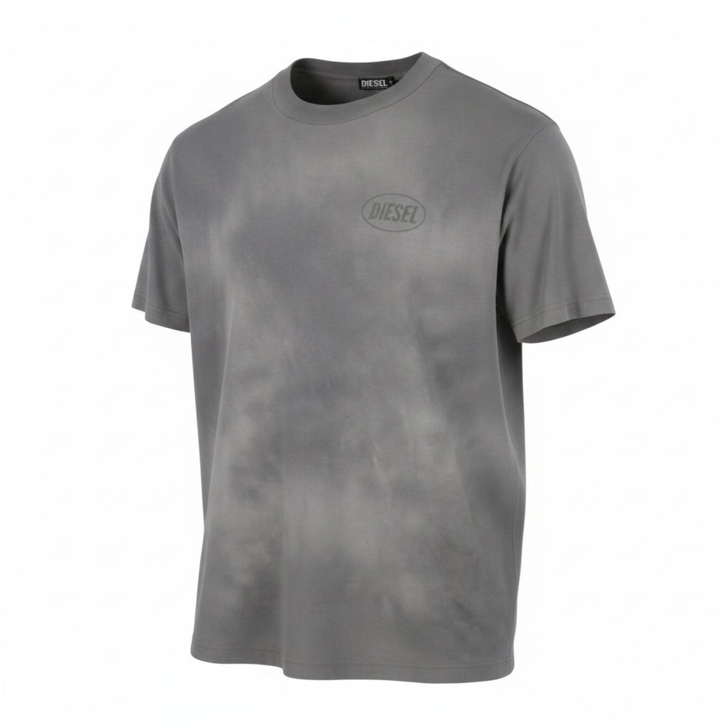 DIESEL T-Wash-Out Men T-Shirt M Grey Faded Oversized Short Sleeved