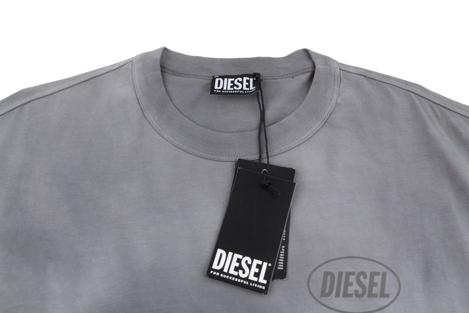 DIESEL T-Wash-Out Men T-Shirt M Grey Faded Oversized Short Sleeved
