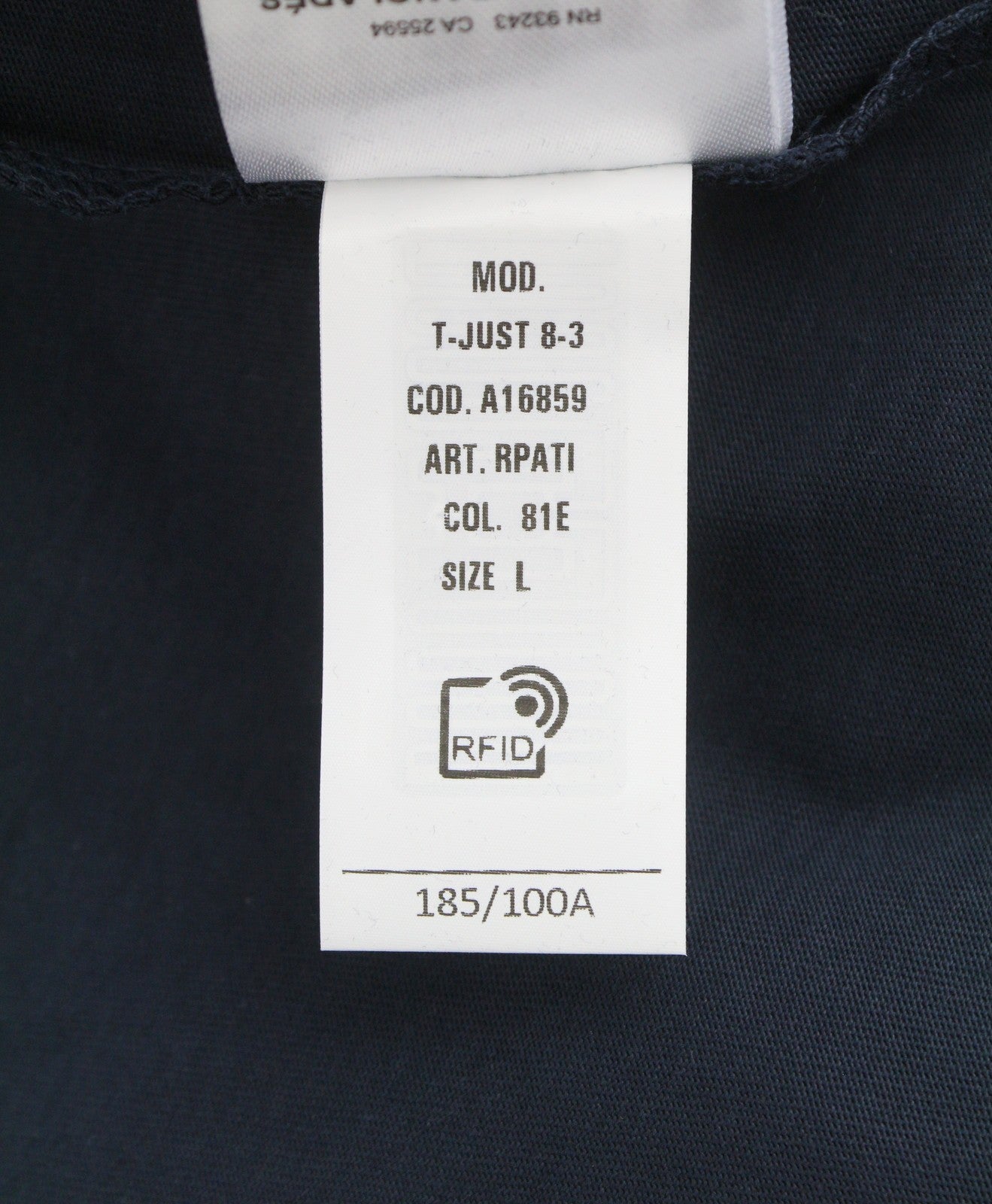 DIESEL T-Just 8-3 Men T-Shirt L Dark Blue Crew Neck Cotton Short Sleeved