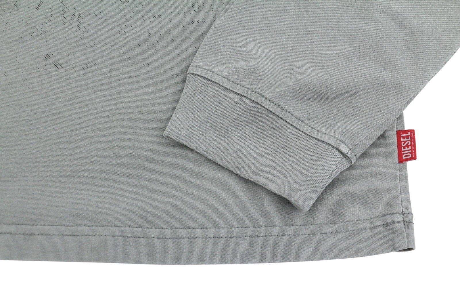 DIESEL T-Boxt-LS-R12 Men T-Shirt L Grey Patterned Loose Fit Long Sleeved RRP115