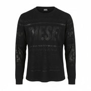 DIESEL T-Just-LS-CX11 Men T-Shirt XL Black Shiny Pattern Crew Neck Long Sleeved