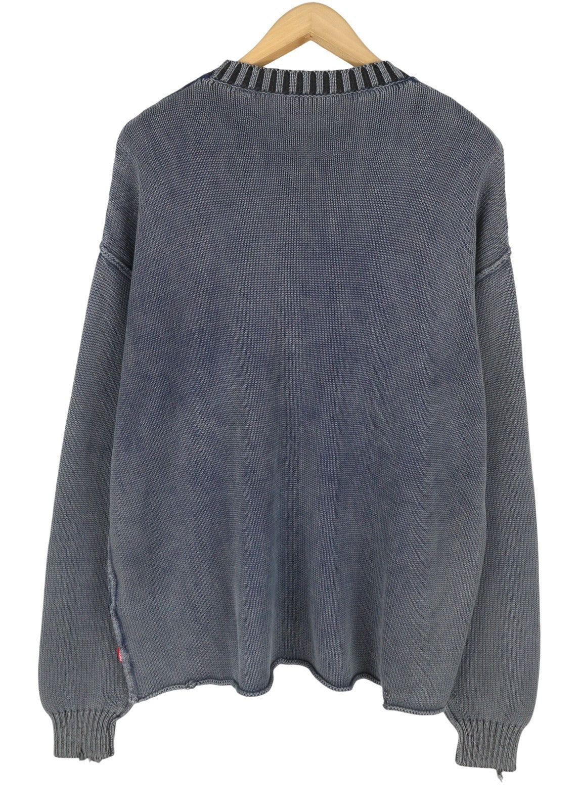 DIESEL K-Delos-A Men Jumper M Blue Faded Distress Oversized Pull On RRP395
