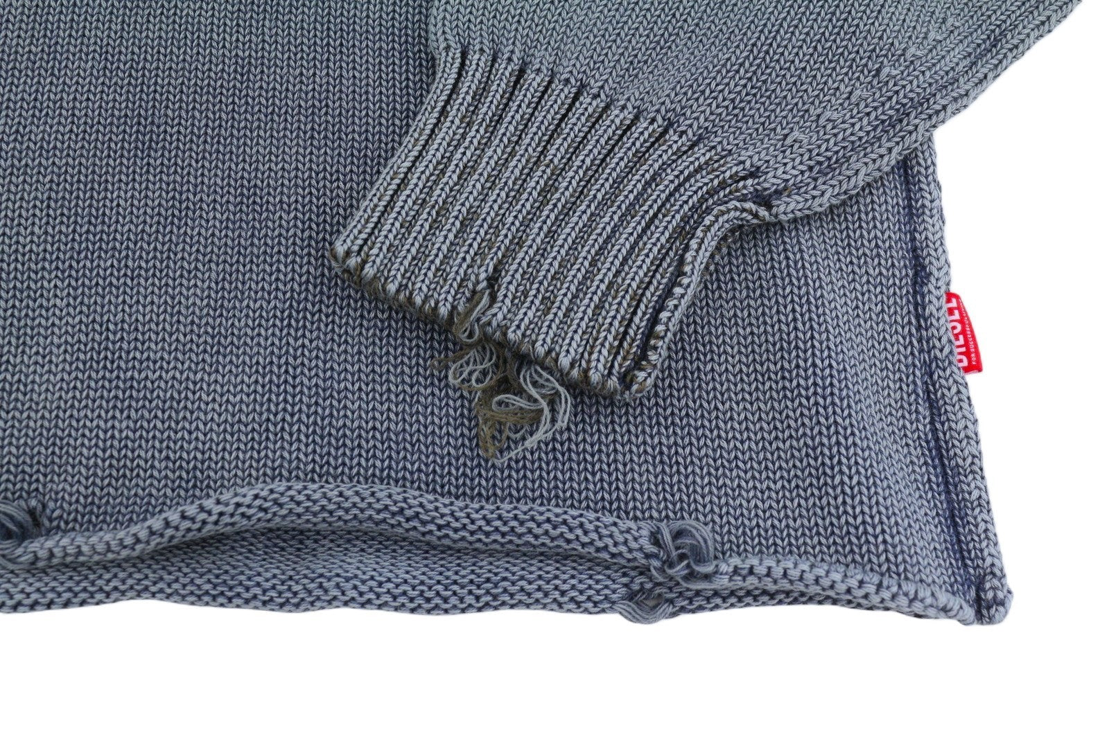 DIESEL K-Delos-A Men Jumper M Blue Faded Distress Oversized Pull On RRP395