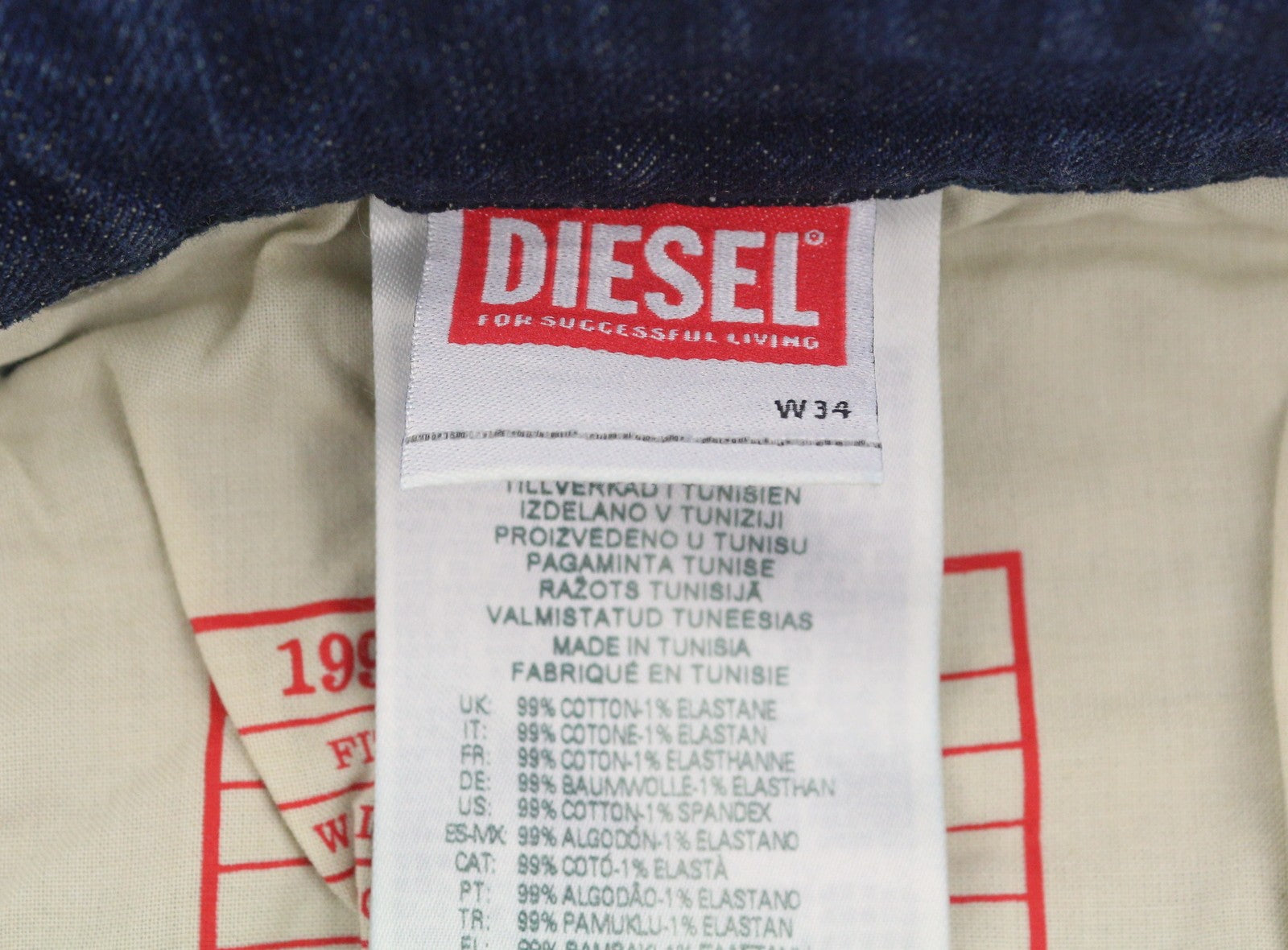 DIESEL 1998 D-Buck 09H35 Men Jeans W34/L32 Blue Faded Slim Bootcut Fit RRP175