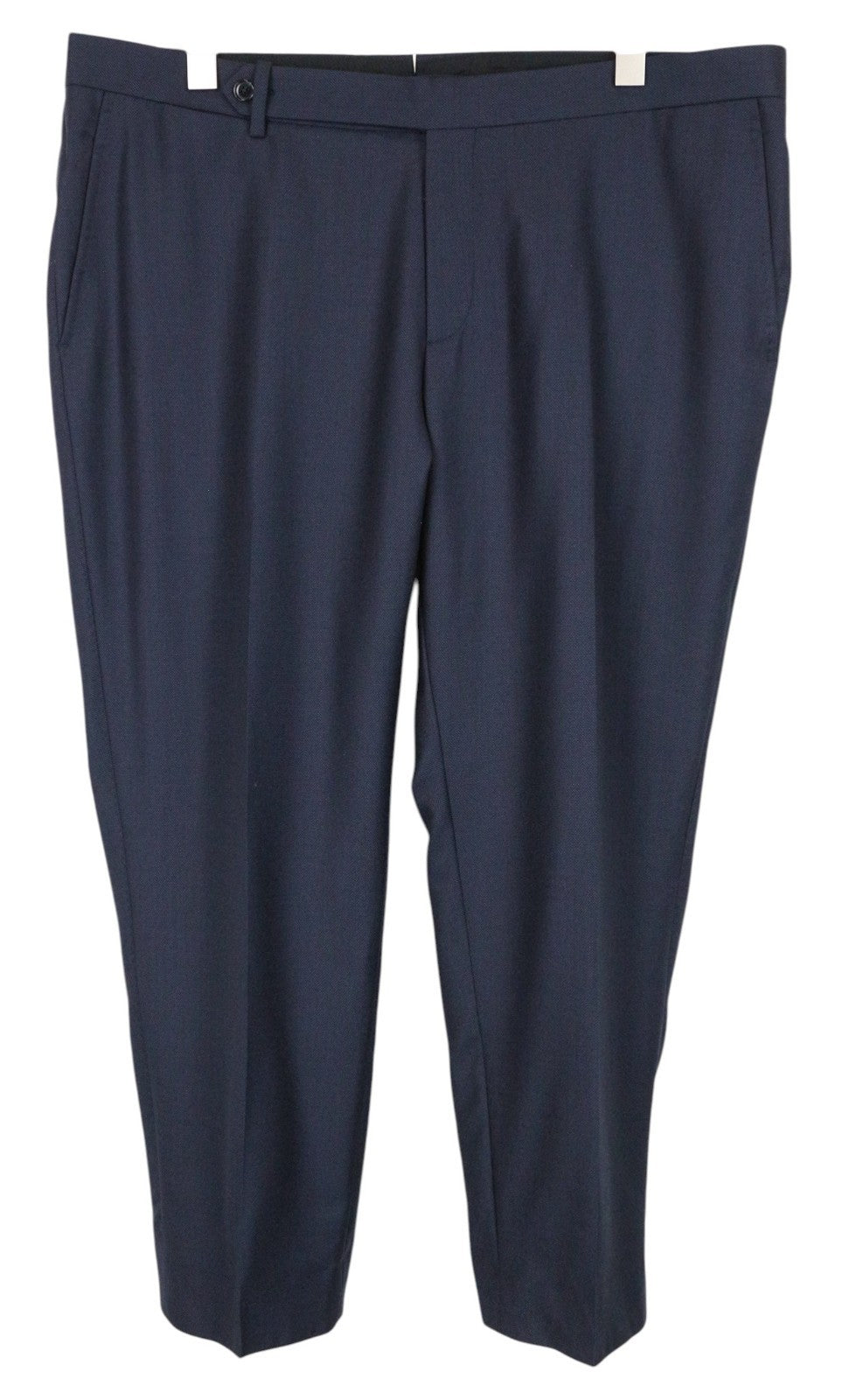 SUITSUPPLY Brescia Men Trousers UK46R Dark Blue Pure Wool Pleated Front Lined