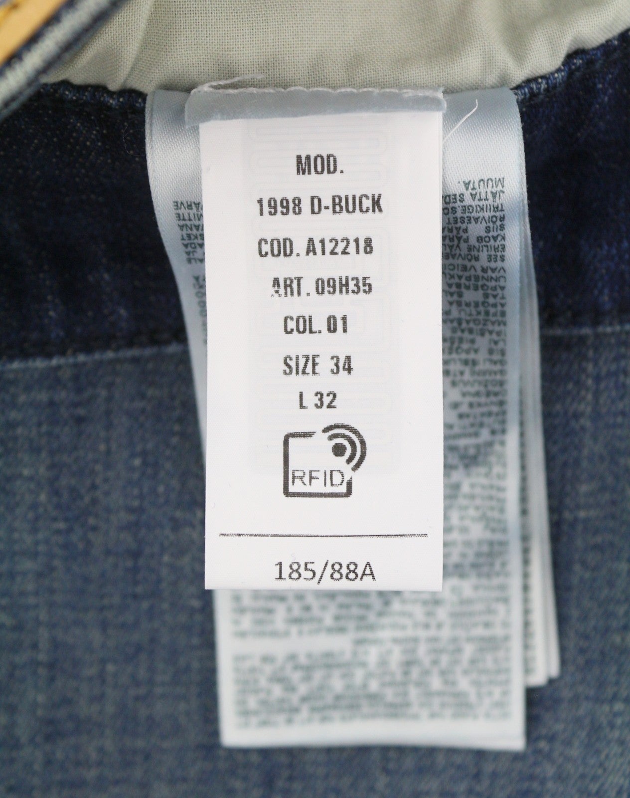 DIESEL 1998 D-Buck 09H35 Men Jeans W34/L32 Blue Faded Slim Bootcut RRP175
