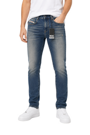 DIESEL 2019 D-Strukt R0992 Men Jeans W36/L34 Blue Faded Distress Slim RRP250