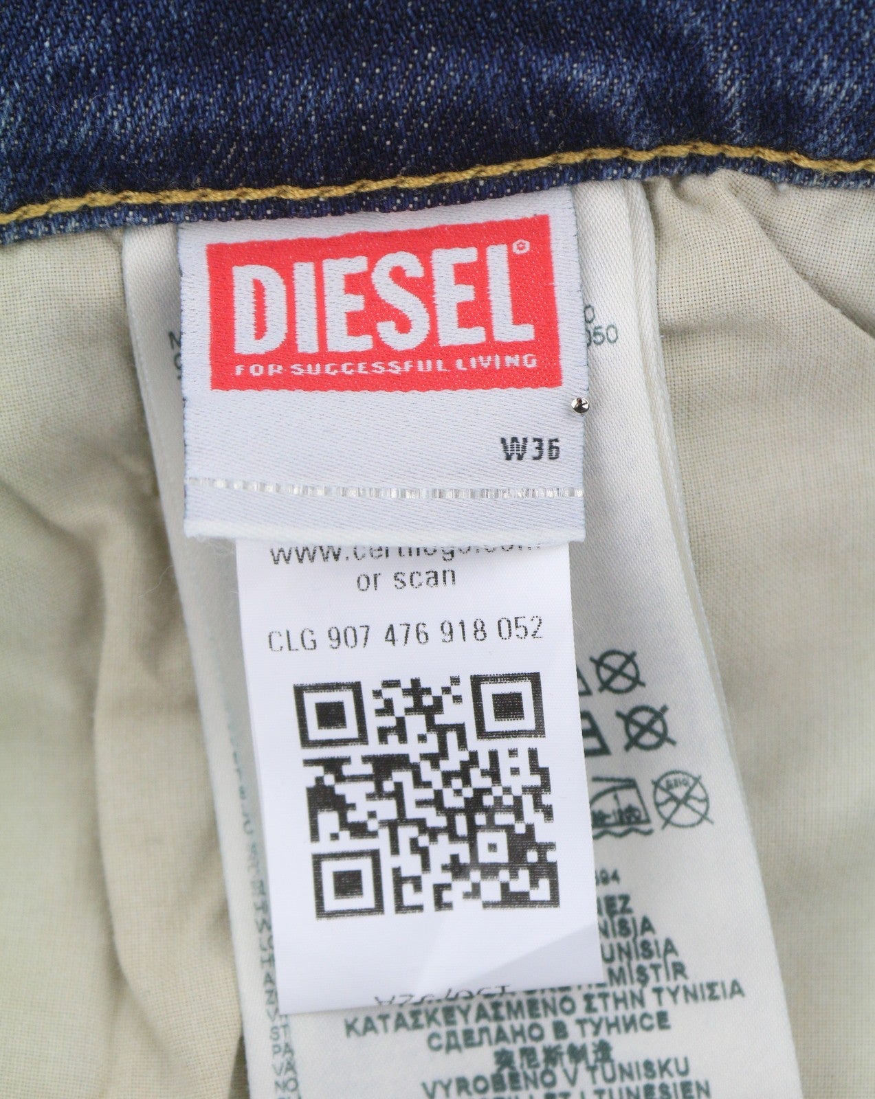 DIESEL 2019 D-Strukt R0992 Men Jeans W36/L34 Blue Faded Distress Slim RRP250