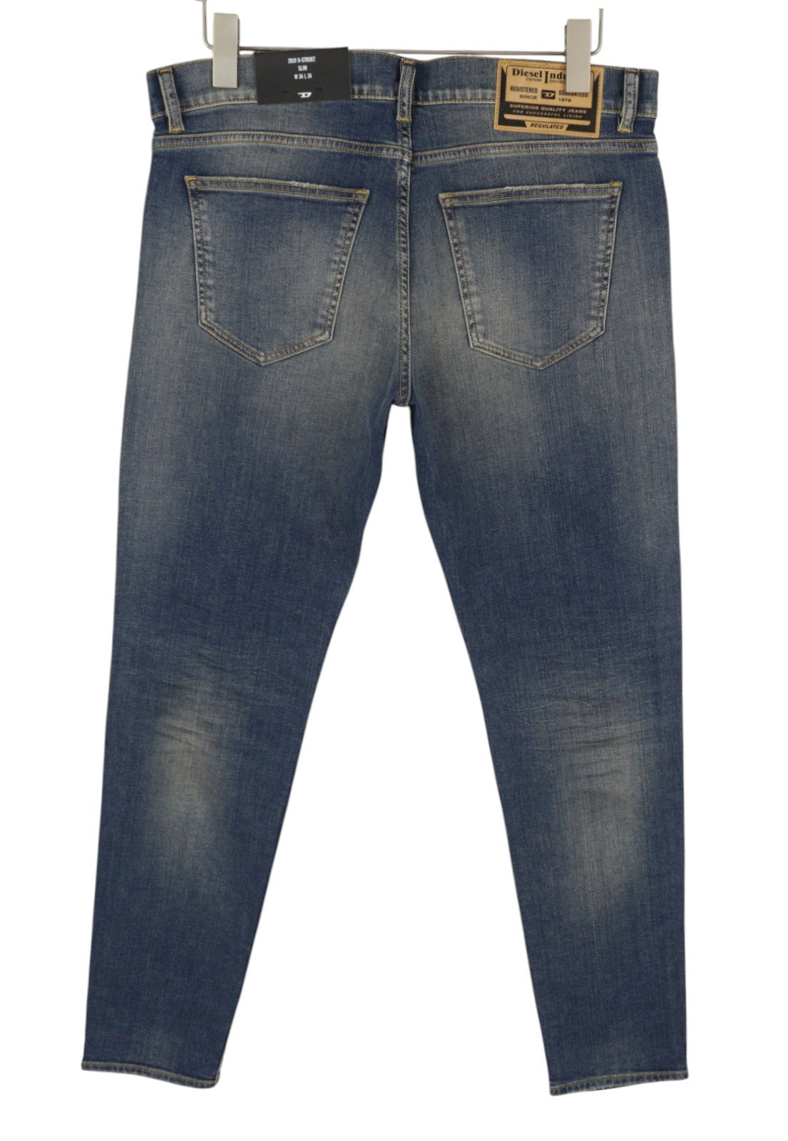 DIESEL 2019 D-Strukt R0992 Men Jeans W34/L34 Blue Faded Distress Slim RRP250