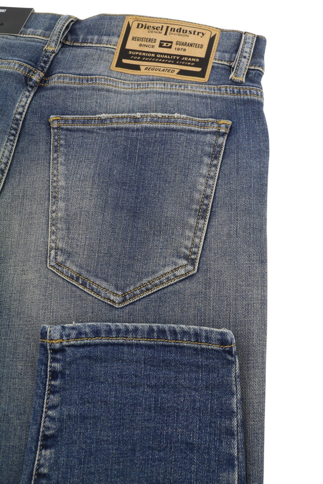 DIESEL 2019 D-Strukt R0992 Men Jeans W32/L34 Blue Faded Distress Slim RRP250