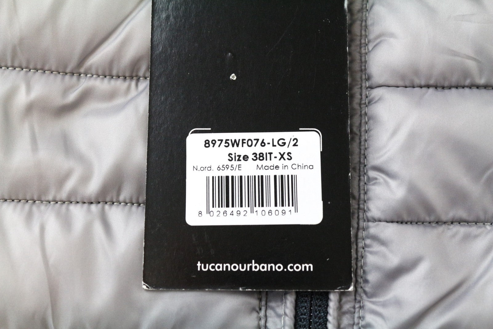 TUCANO URBANO Lot Pack Men Jacket XS Grey Water-repellent Thermal Padding