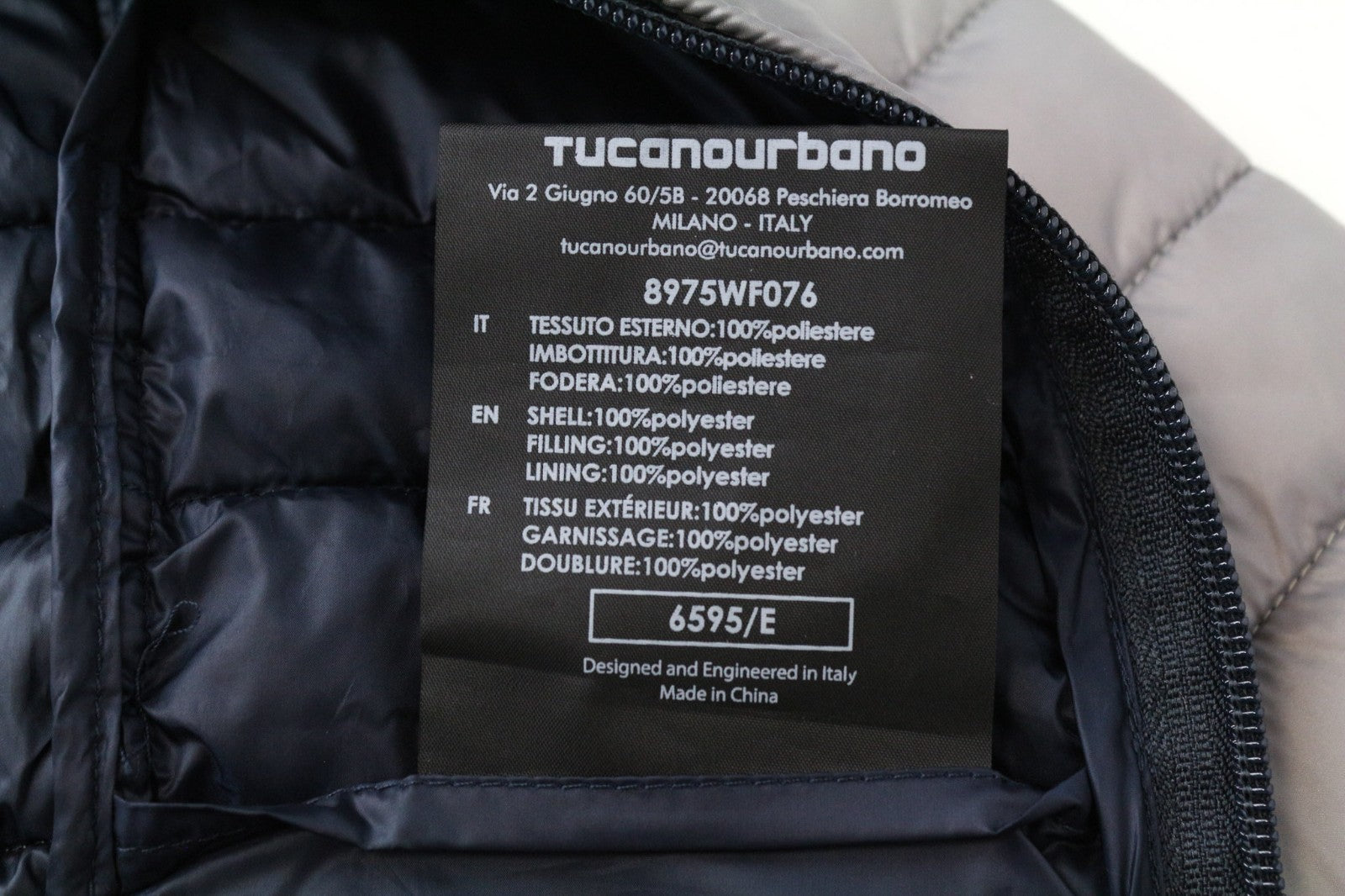 TUCANO URBANO Lot Pack Men Jacket XS Grey Water-repellent Thermal Padding