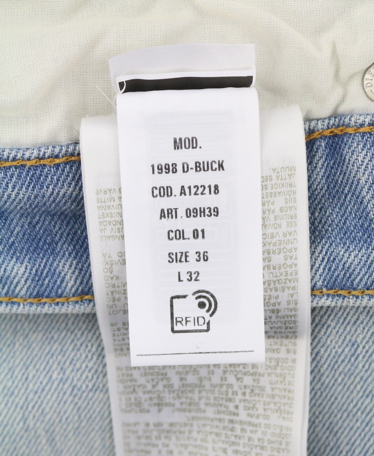DIESEL 1998 D-Buck 09H39 Men Jeans W36/L32 Blue Distress Slim Bootcut RRP195
