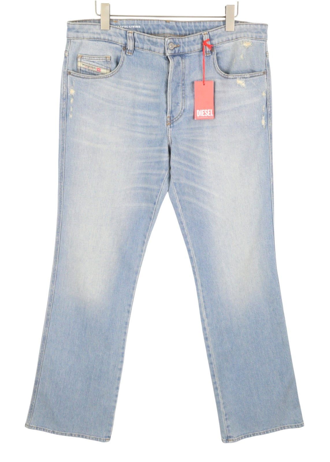 DIESEL 1998 D-Buck 09H39 Men Jeans W36/L32 Blue Distress Slim Bootcut RRP195