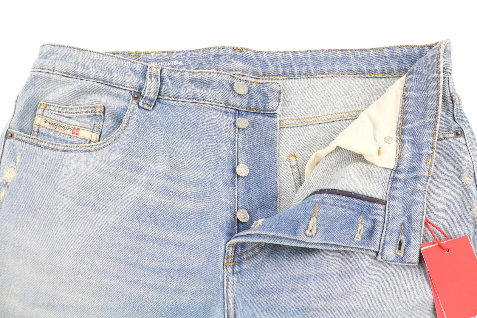 DIESEL 1998 D-Buck 09H39 Men Jeans W36/L32 Blue Distress Slim Bootcut RRP195