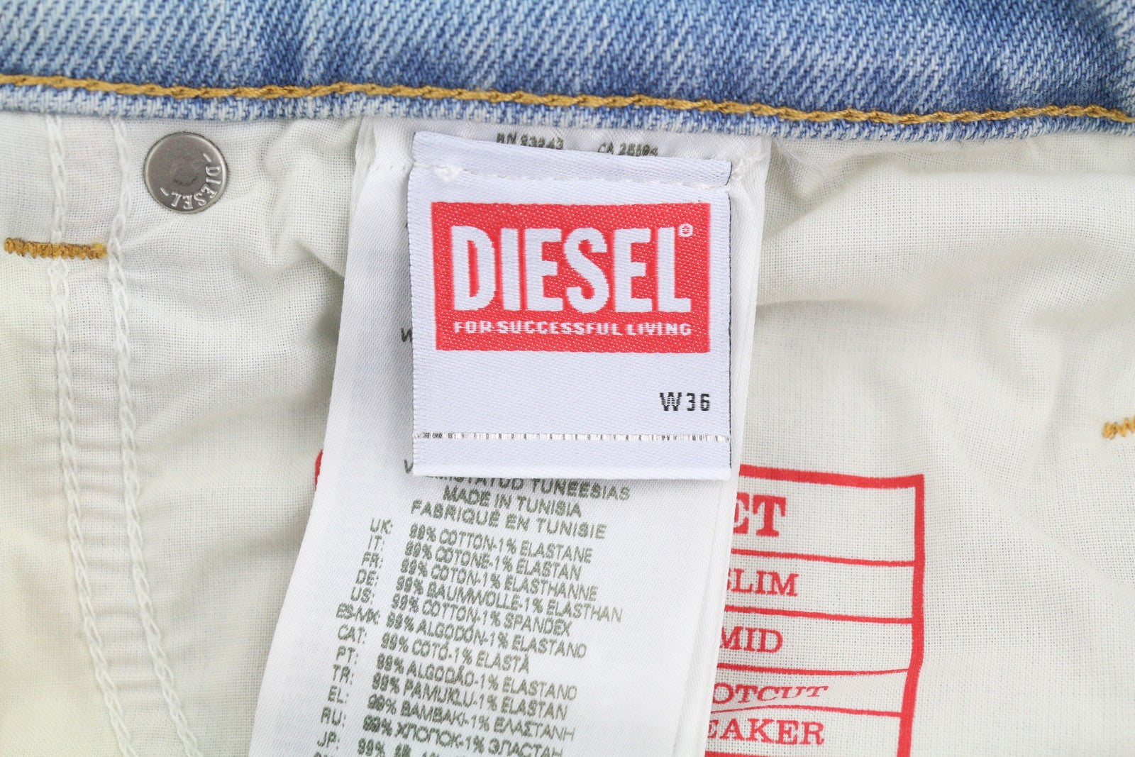 DIESEL 1998 D-Buck 09H39 Men Jeans W36/L32 Blue Distress Slim Bootcut RRP195