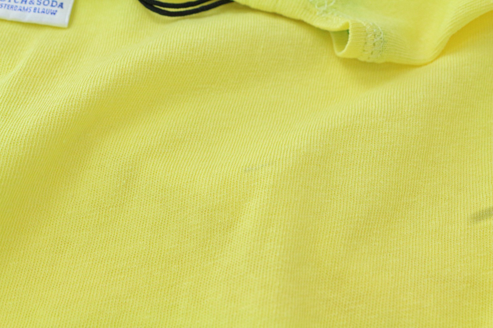 SCOTCH & SODA Ams Blauw Men T-Shirt S/M Yellow 3/4 Sleeved Pull On Pocketed