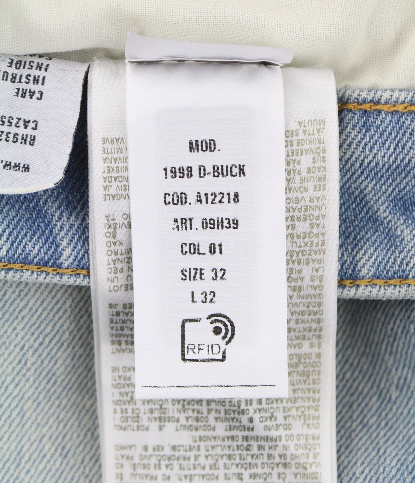 DIESEL 1998 D-Buck 09H39 Men Jeans W32/L32 Blue Distress Slim Bootcut RRP195