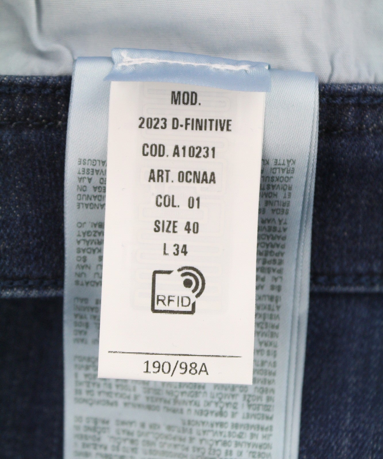 DIESEL 2023 D-Finitive 0CNAA Men Jeans W40/L34 Blue Faded Regular Tapered RRP150