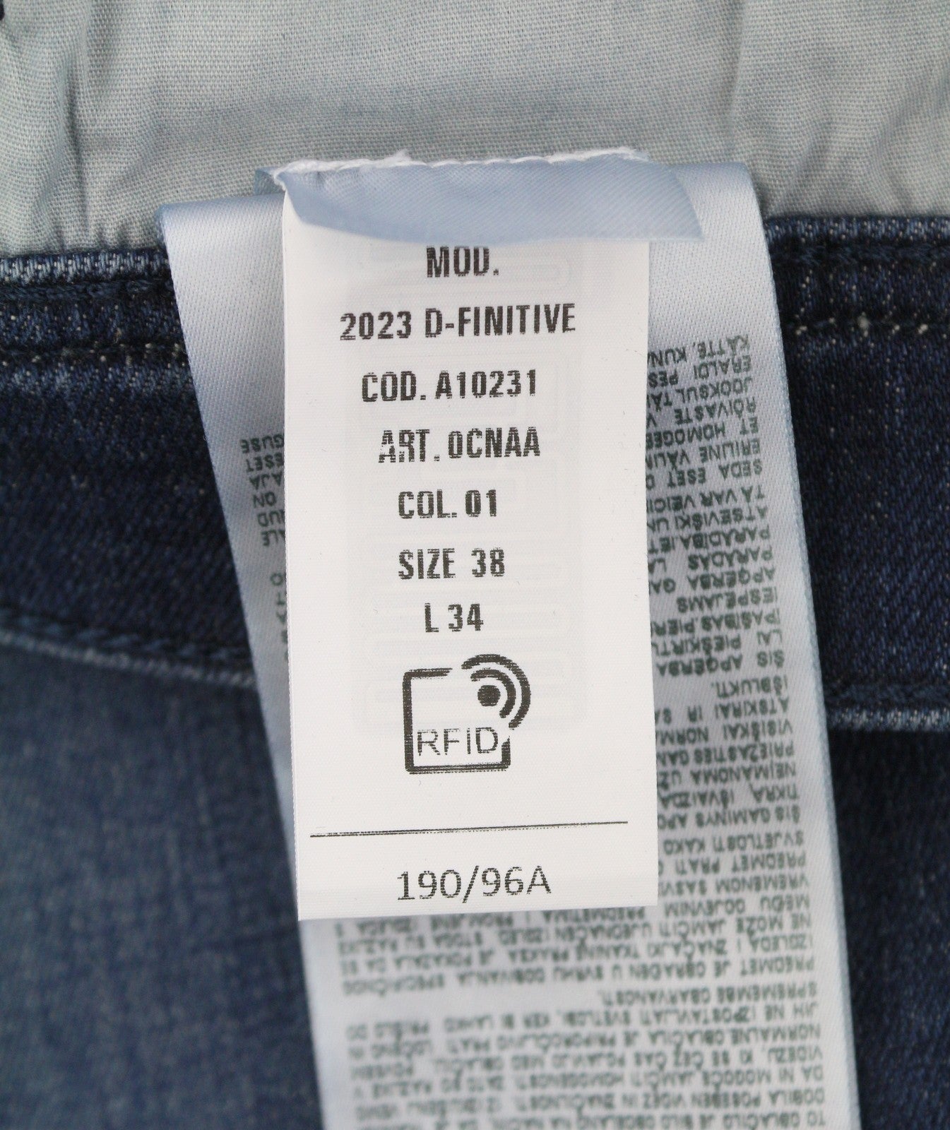 DIESEL 2023 D-Finitive 0CNAA Men Jeans W38/L34 Blue Faded Regular Tapered RRP150