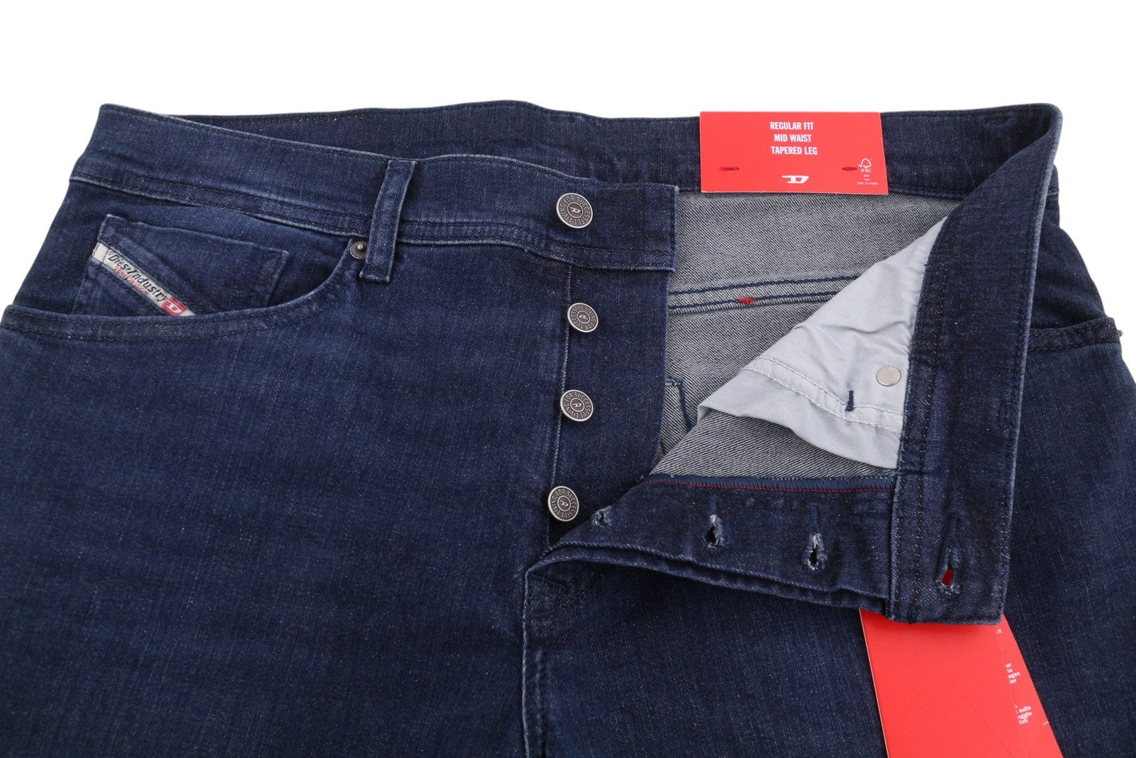DIESEL 2023 D-Finitive 0CNAA Men Jeans W38/L34 Blue Faded Regular Tapered RRP150