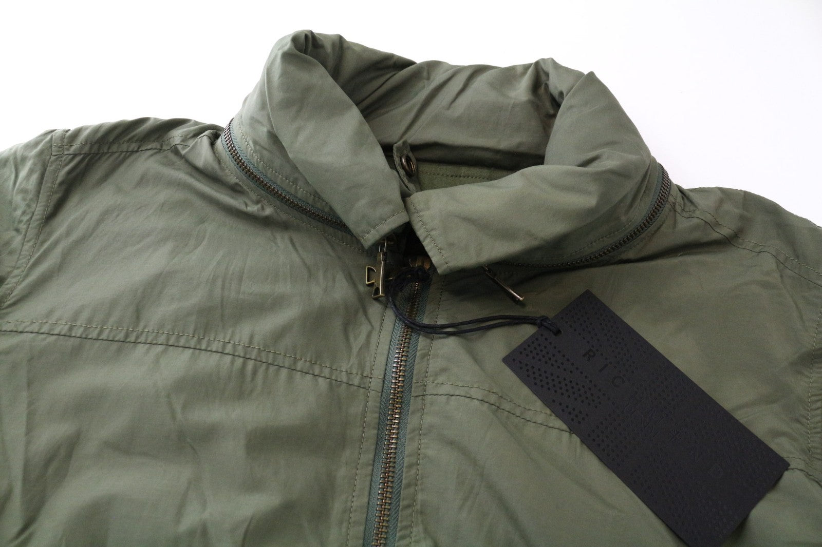 RICHMOND Men Jacket 48 M Green Single-Breasted Lined Lightweight Casual Zipped