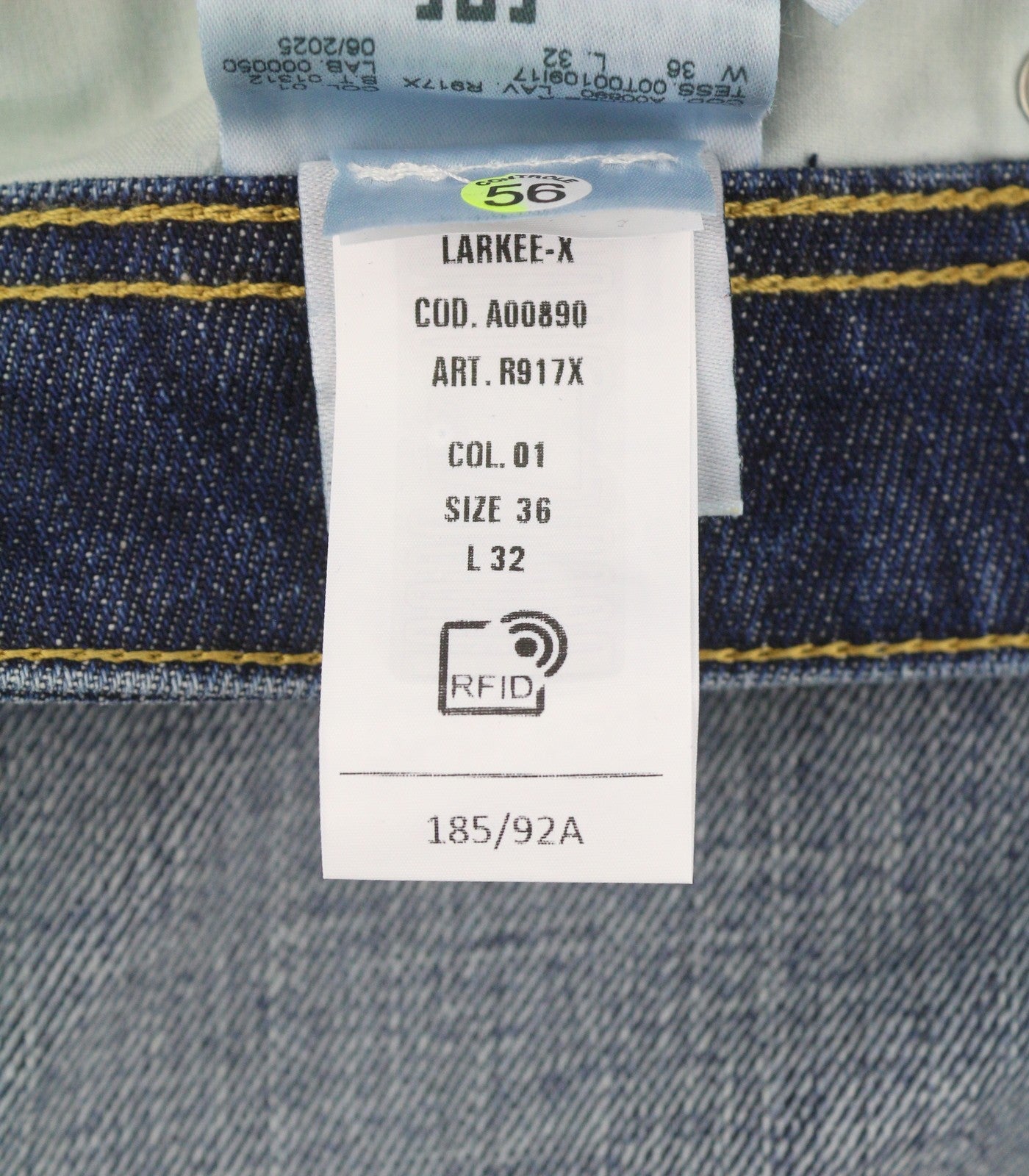 DIESEL 1985 Larkee R917X Men Jeans W36/L32 Blue Whiskers Faded Straight RRP195