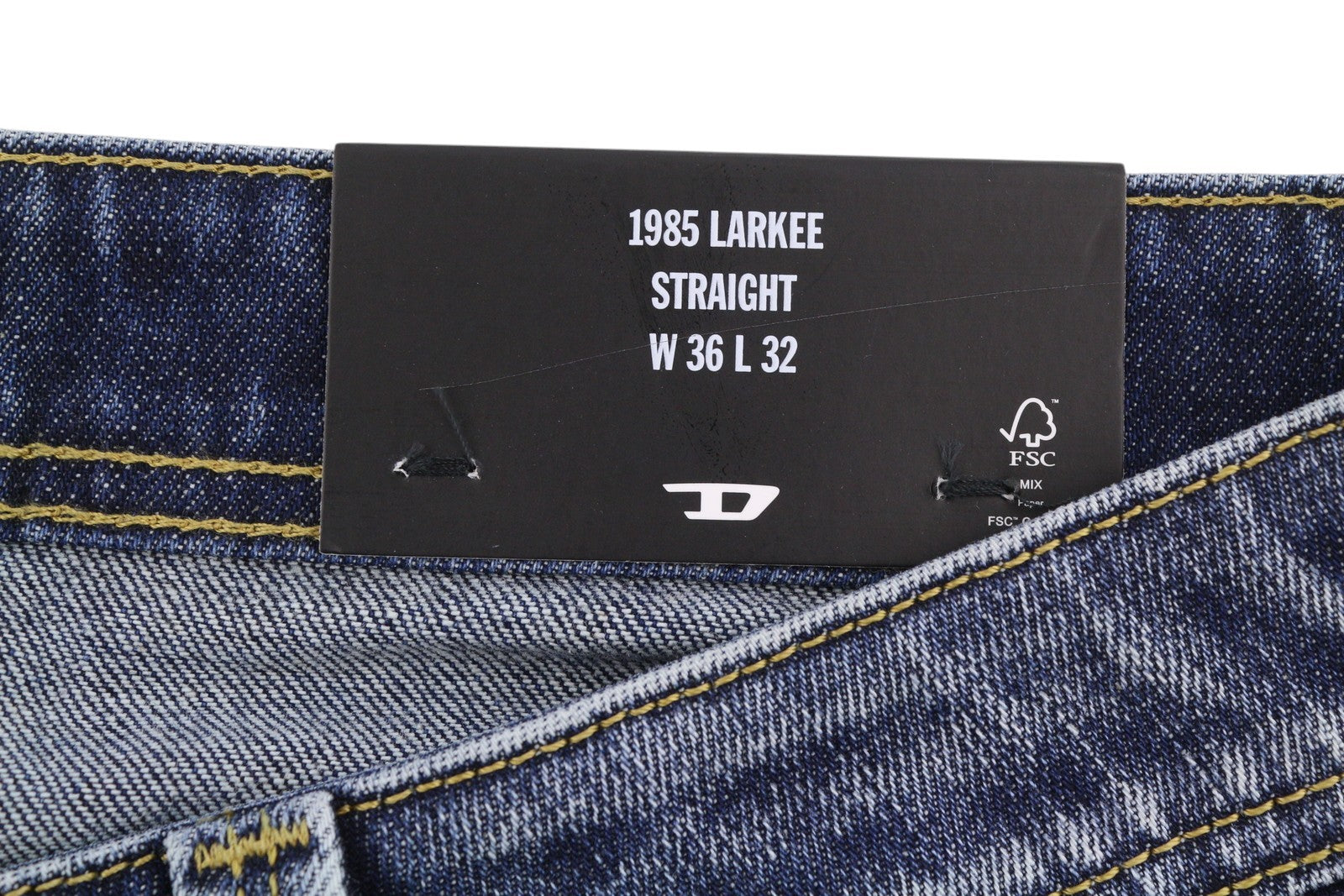 DIESEL 1985 Larkee R917X Men Jeans W36/L32 Blue Whiskers Faded Straight RRP195