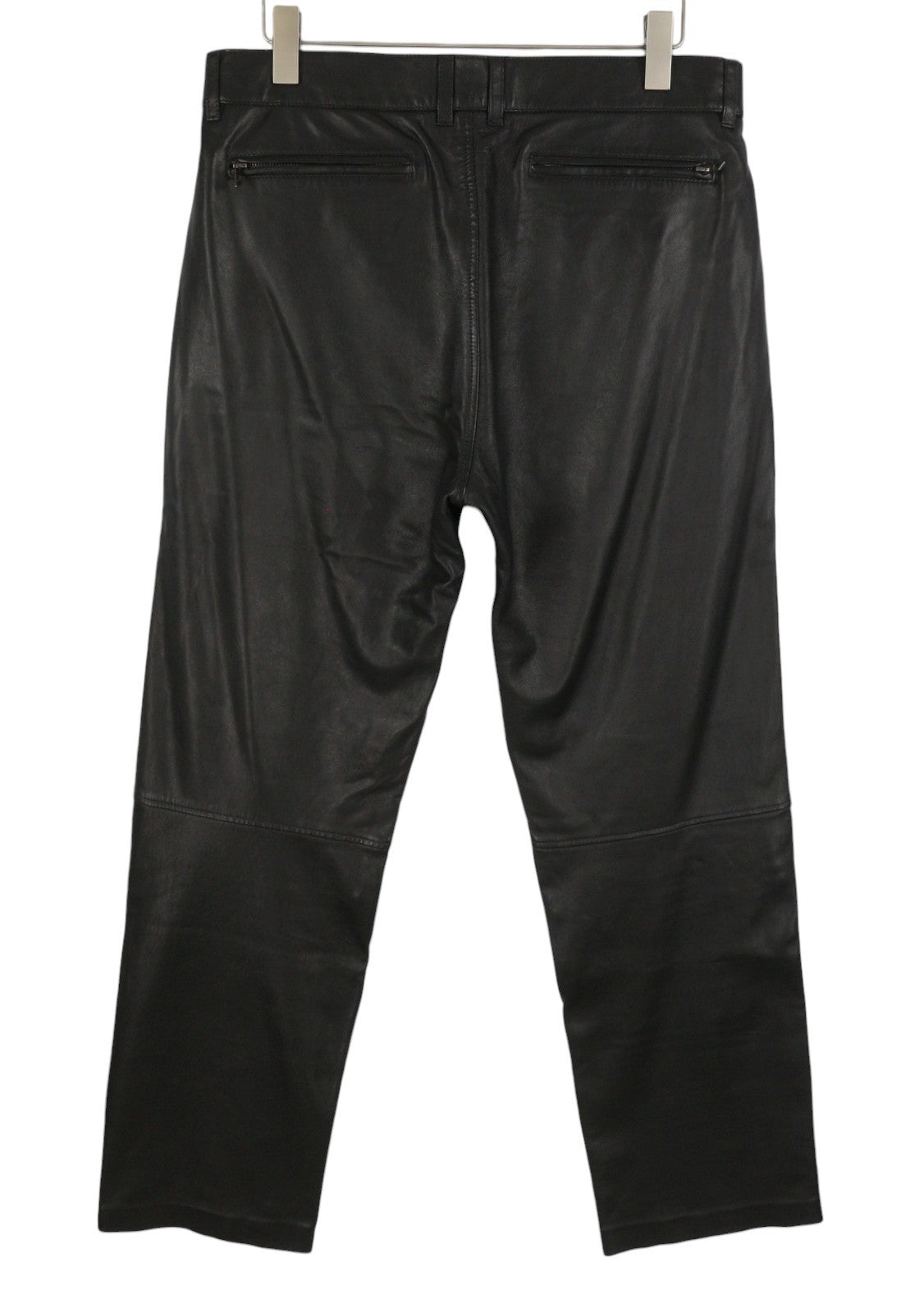 DIESEL P-Gast Men Trousers 52 W36 Black Lambskin Leather Straight Fit RRP795