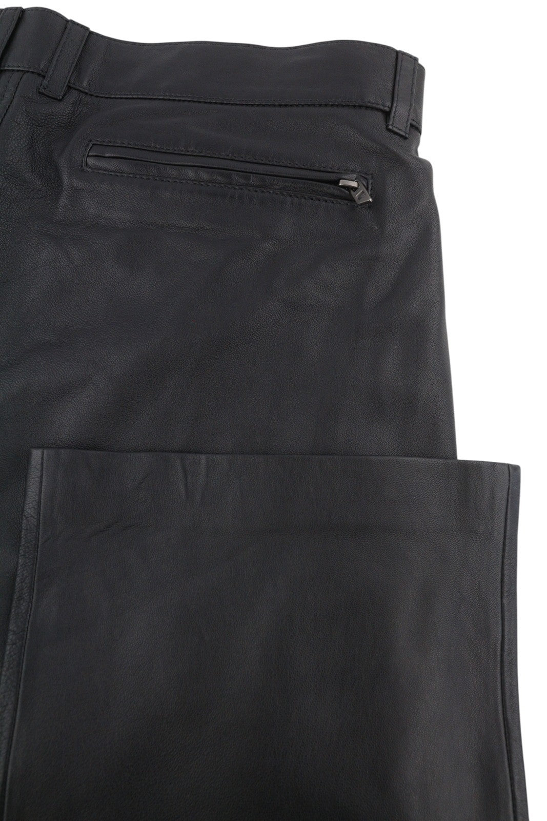 DIESEL P-Gast Men Trousers 52 W36 Black Lambskin Leather Straight Fit RRP795