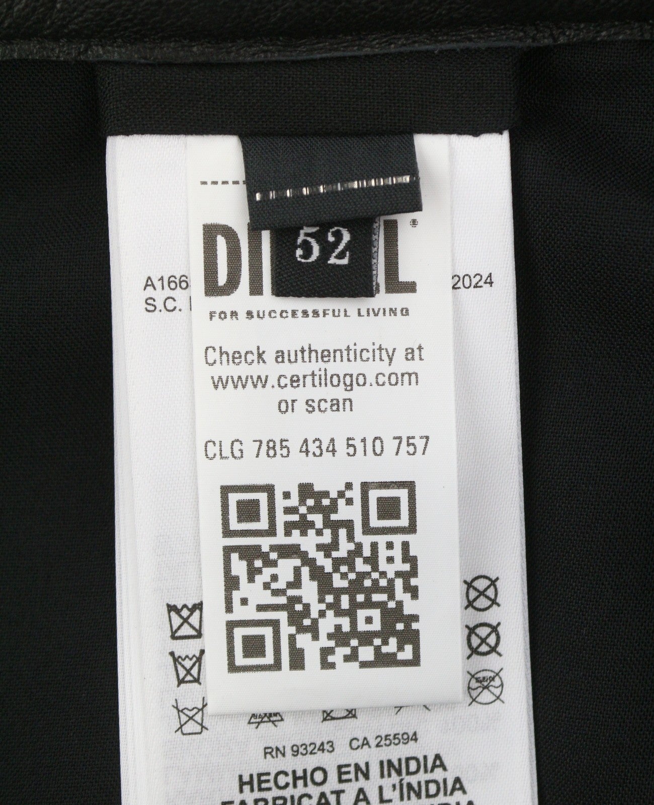 DIESEL P-Gast Men Trousers 52 W36 Black Lambskin Leather Straight Fit RRP795