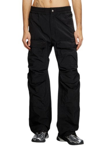 DIESEL P-Danzel Men Trousers 50 W34 Black Utility Relaxed Leg Cargo RRP275