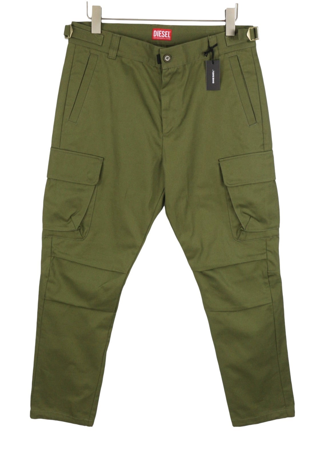 DIESEL P-Argym Men Trousers 54 W34 Khaki Green Regular Fit Cargo RRP225