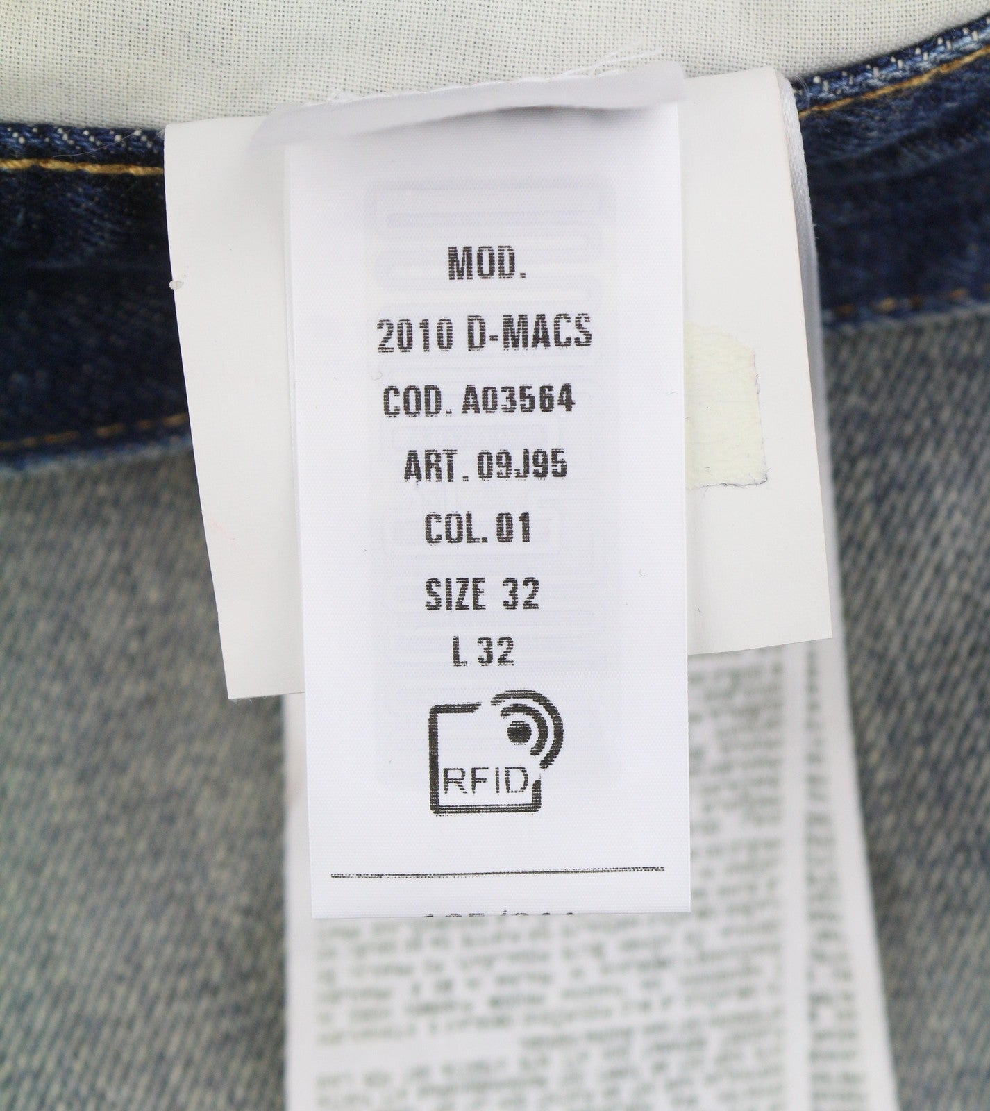DIESEL 2010 D-Macs 09J95 Men Jeans W32/L32 Blue Distress Loose Straight RRP275