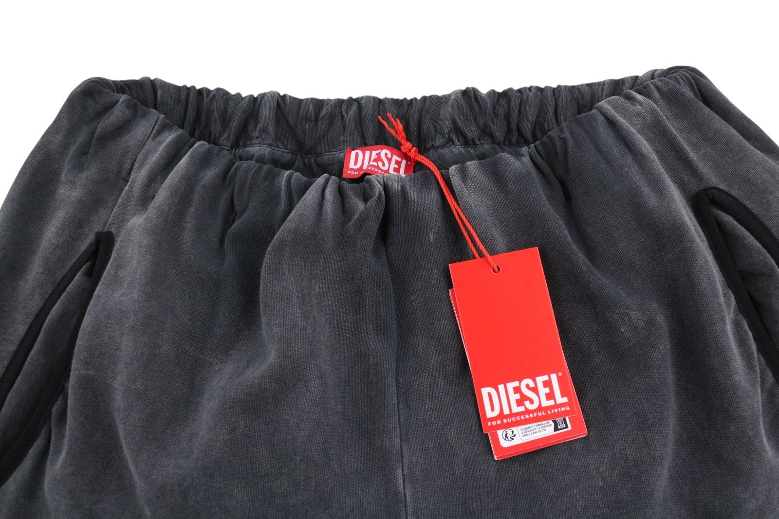 DIESEL P-Markle Men Trousers XL W34 Dark Grey Faded Loose Fit RRP295