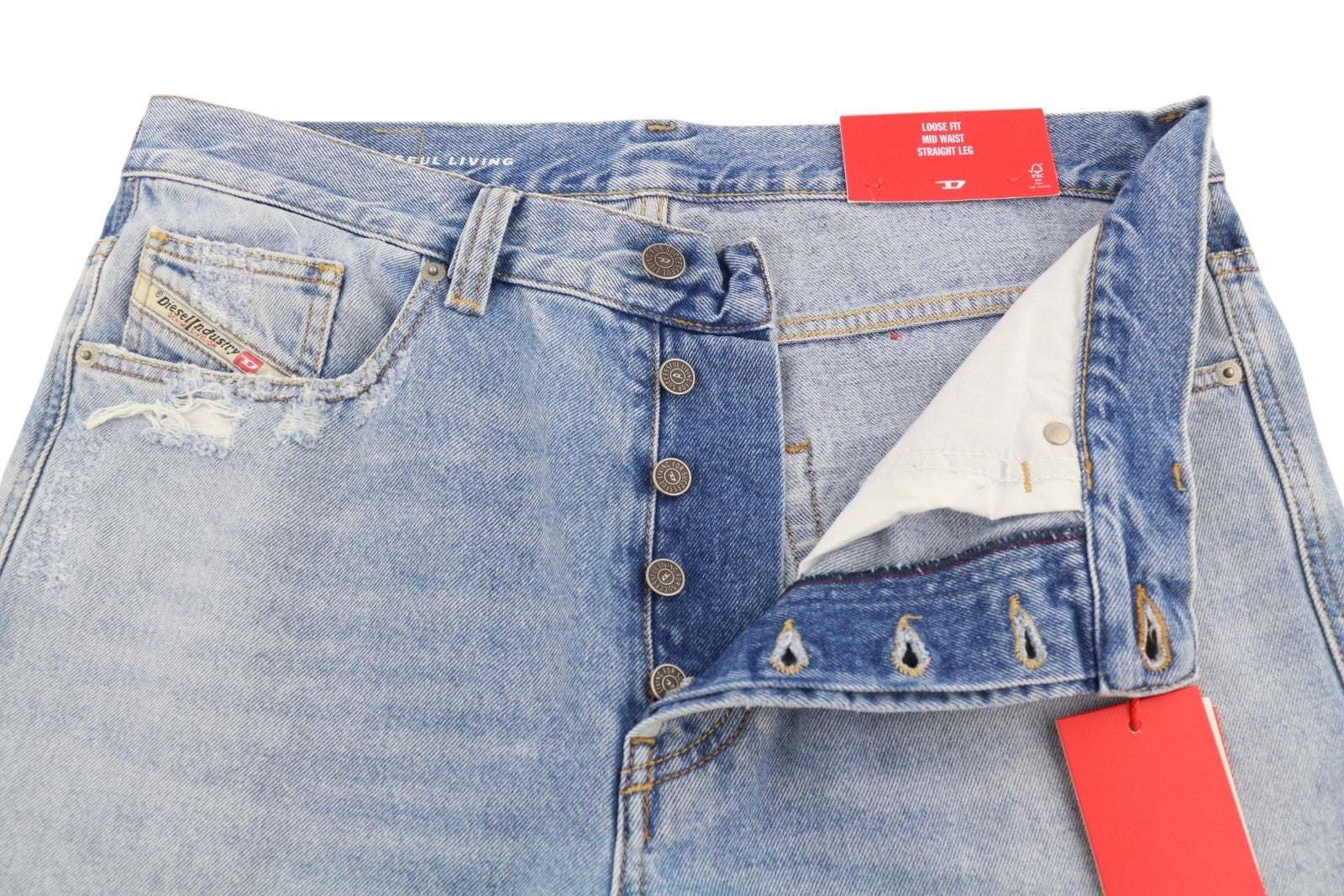 DIESEL 2010 D-Macs 09J80 Men Jeans W32/L32 Blue Loose Fit Straight Leg RRP250