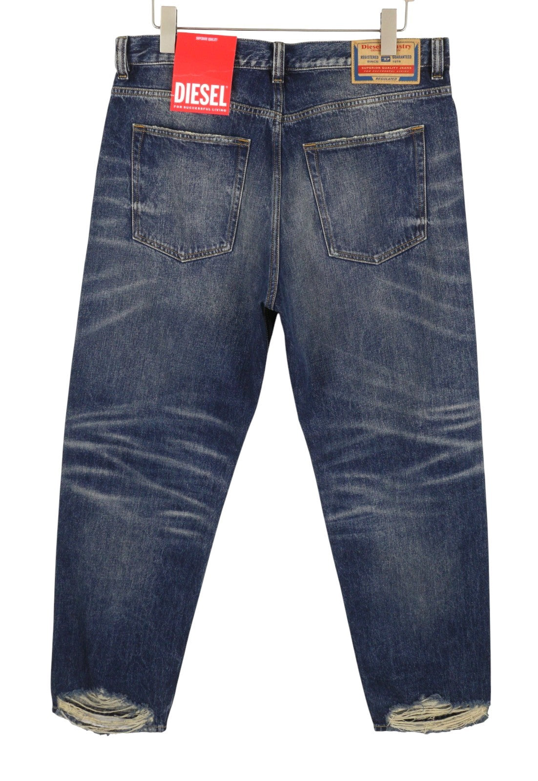 DIESEL 2010 D-Macs 09J95 Men Jeans W36/L32 Blue Distress Loose Straight RRP275