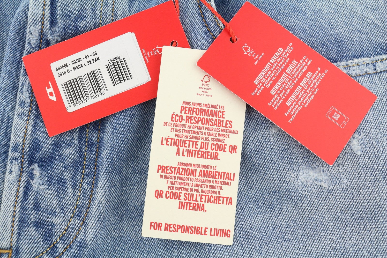 DIESEL 2010 D-Macs 09J80 Men Jeans W36/L32 Blue Loose Fit Straight Leg RRP250