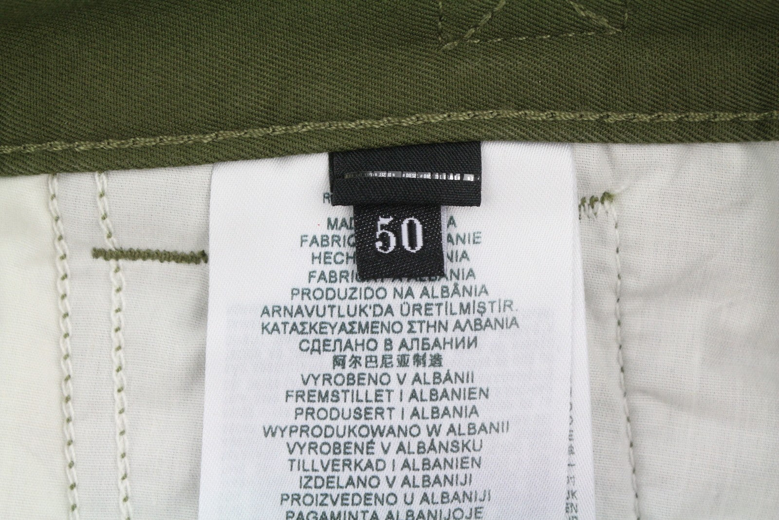 DIESEL P-Argym Men Trousers 50 W33 Khaki Green Regular Fit Cargo RRP225