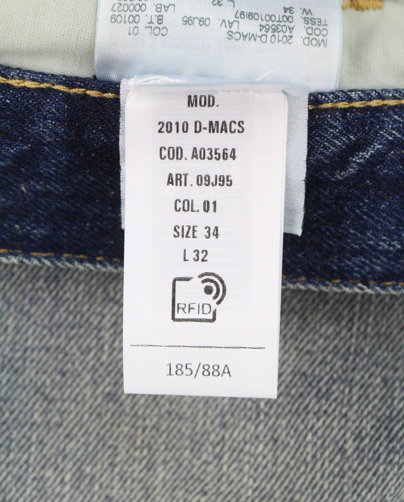 DIESEL 2010 D-Macs 09J95 Men Jeans W34/L32 Blue Distress Loose Straight RRP275