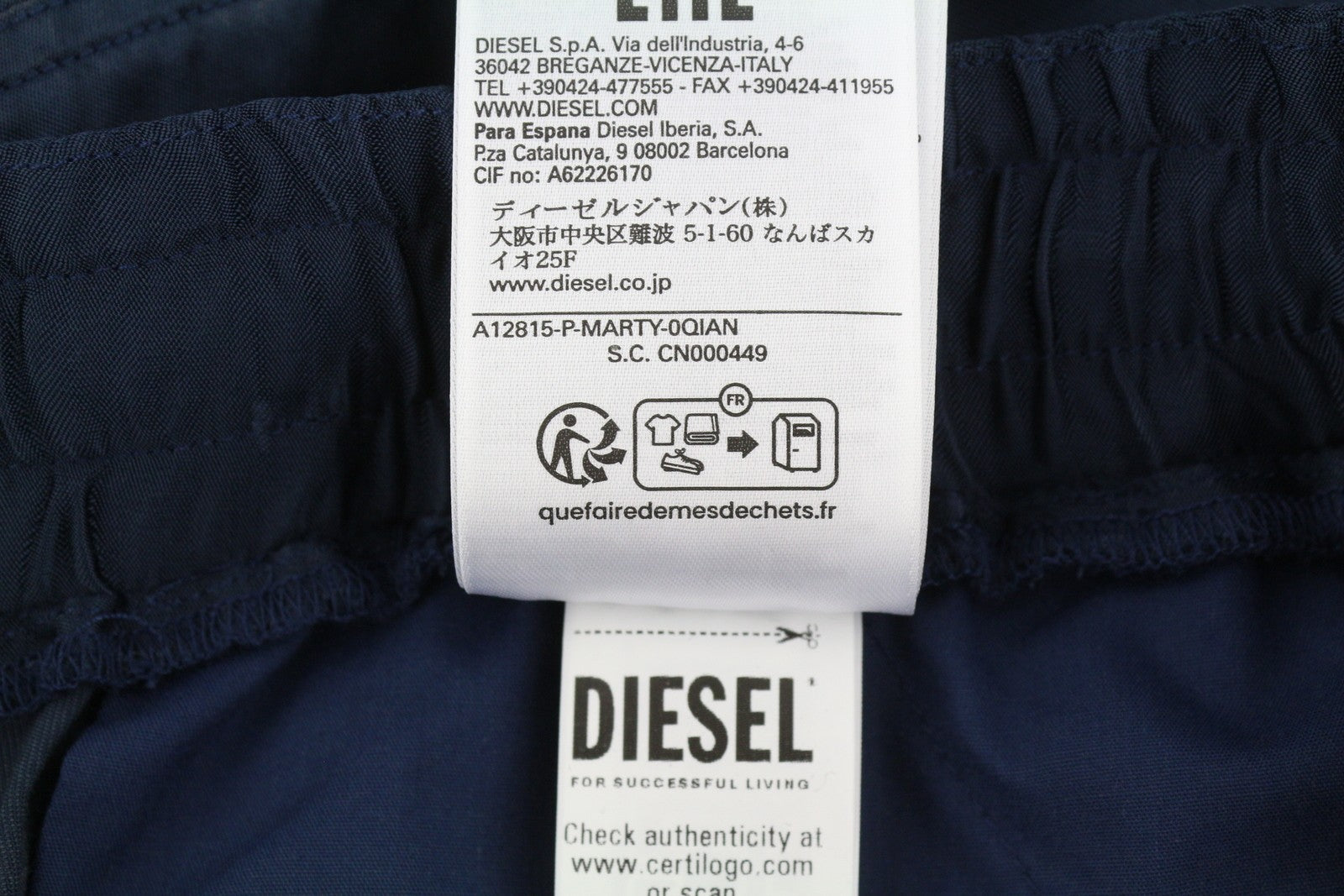 DIESEL P-Marty Men Trousers 50 W33 Blue Satin Oversized Extra-Baggy Cargo RRP325