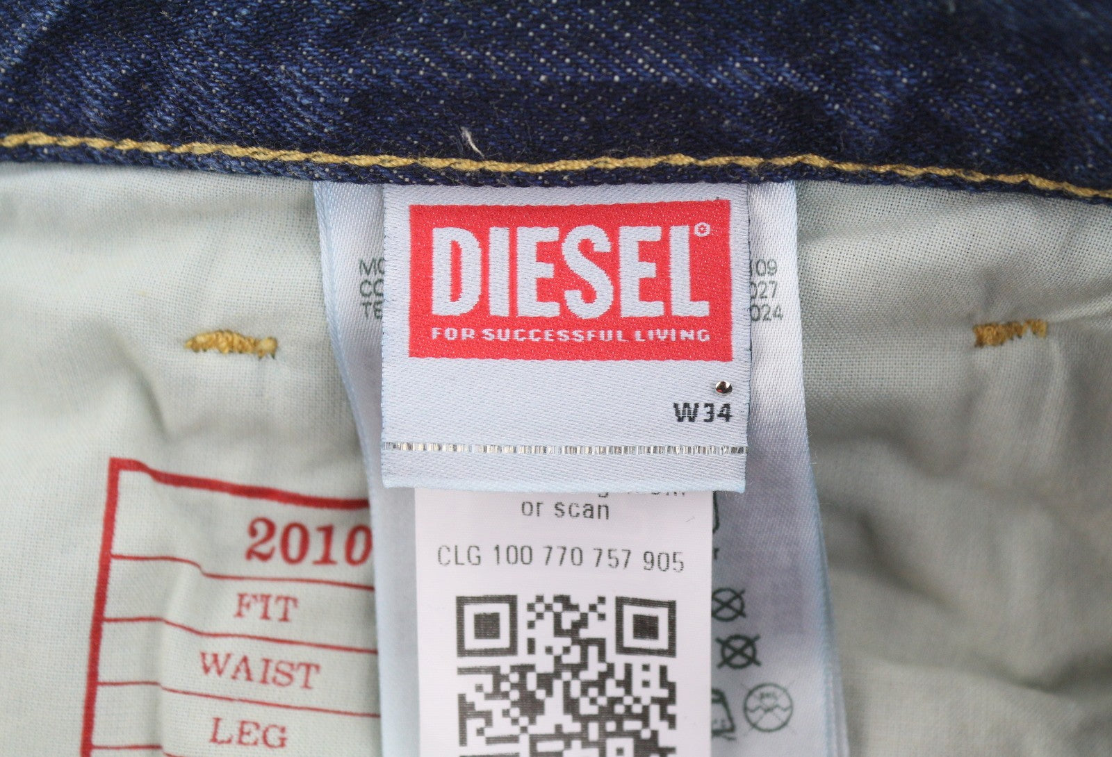 DIESEL 2010 D-Macs 09J95 Men Jeans W34/L32 Blue Distress Loose Straight RRP275