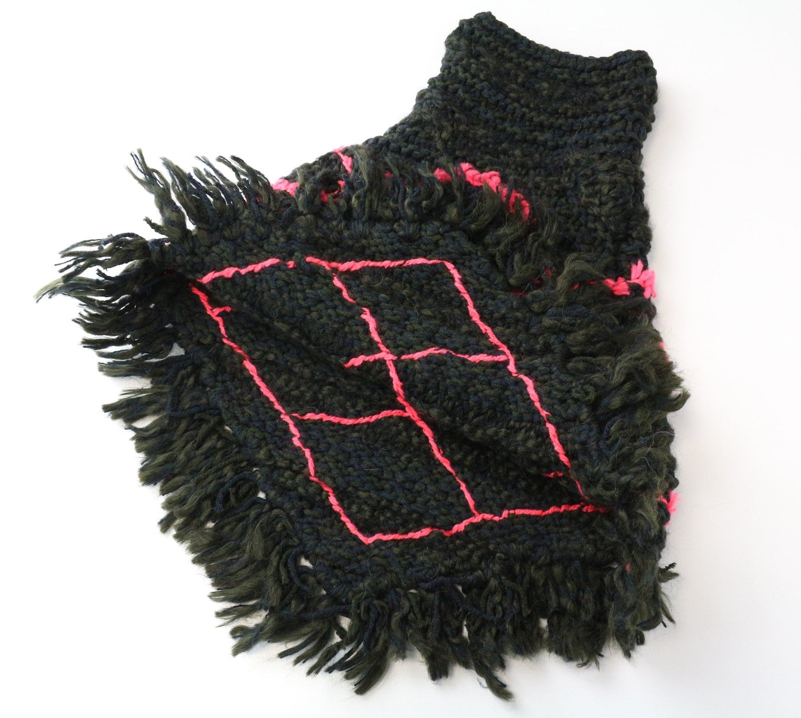 SCOTCH & SODA Ams Couture Women Scarf OS Green Pink Knitted Tassels Pull On