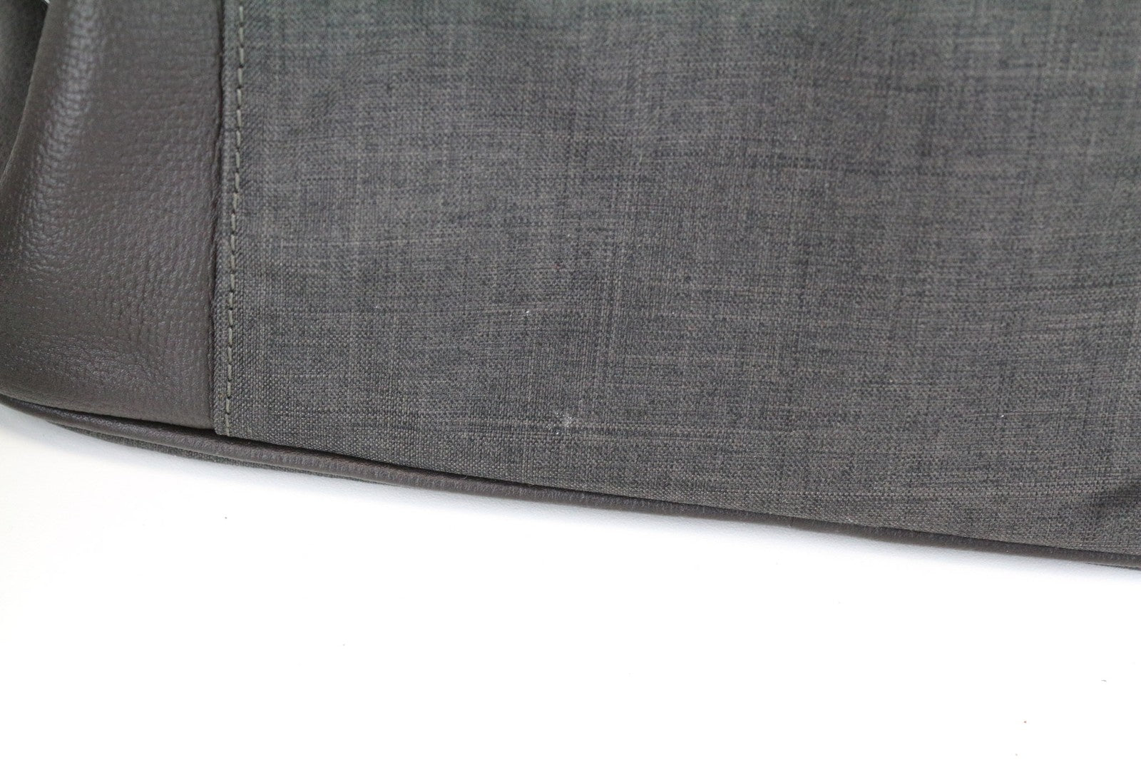 SUITSUPPLY Men Backpack OS Grey Brown Leather Detail Adjustable Straps Backpack