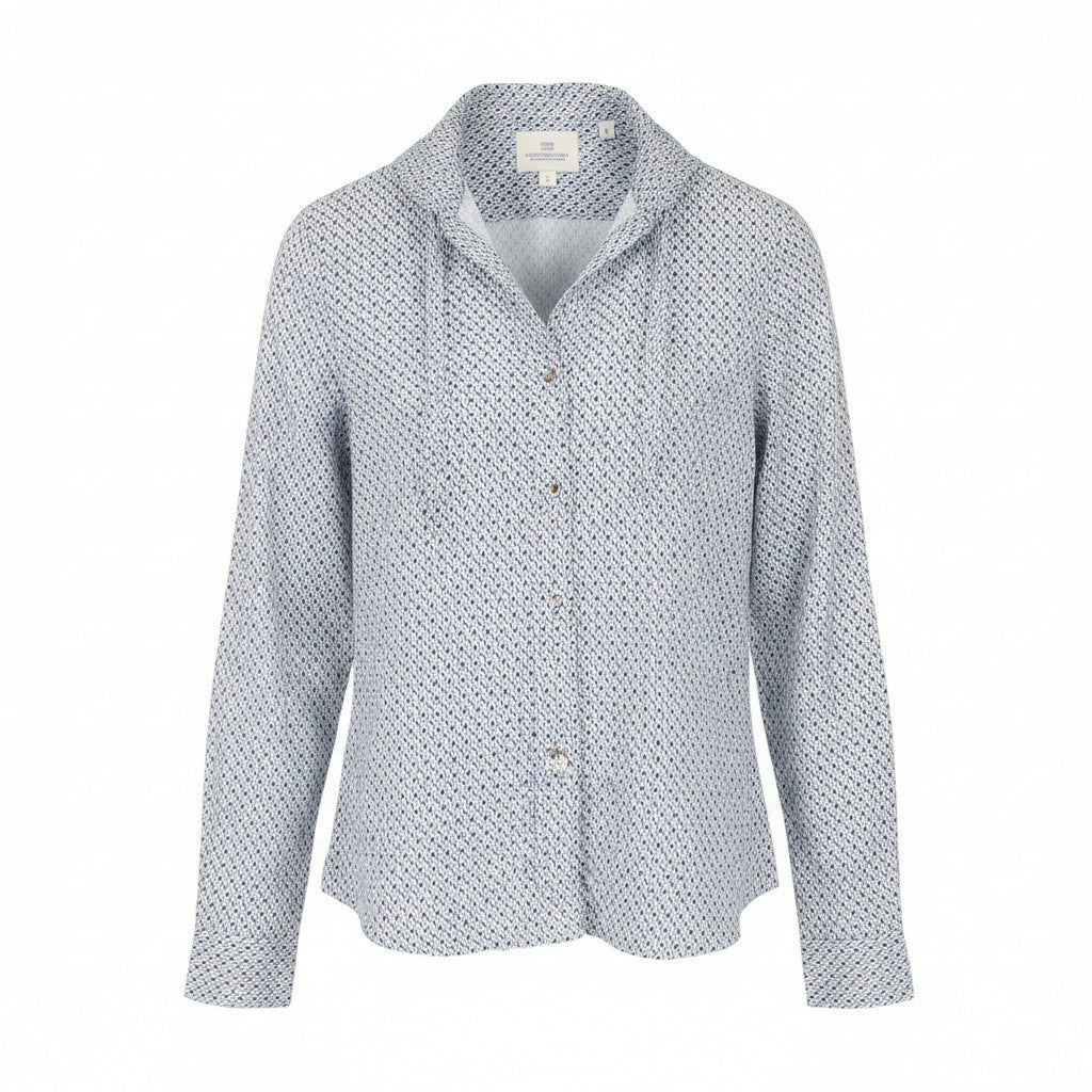 SCOTCH & SODA Men Shirt S Blue Patterned Button Up Classic Cotton Poplin