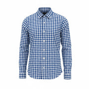 SCOTCH & SODA Men Shirt S Blue Gingham Check Print Button Up Cotton Classic