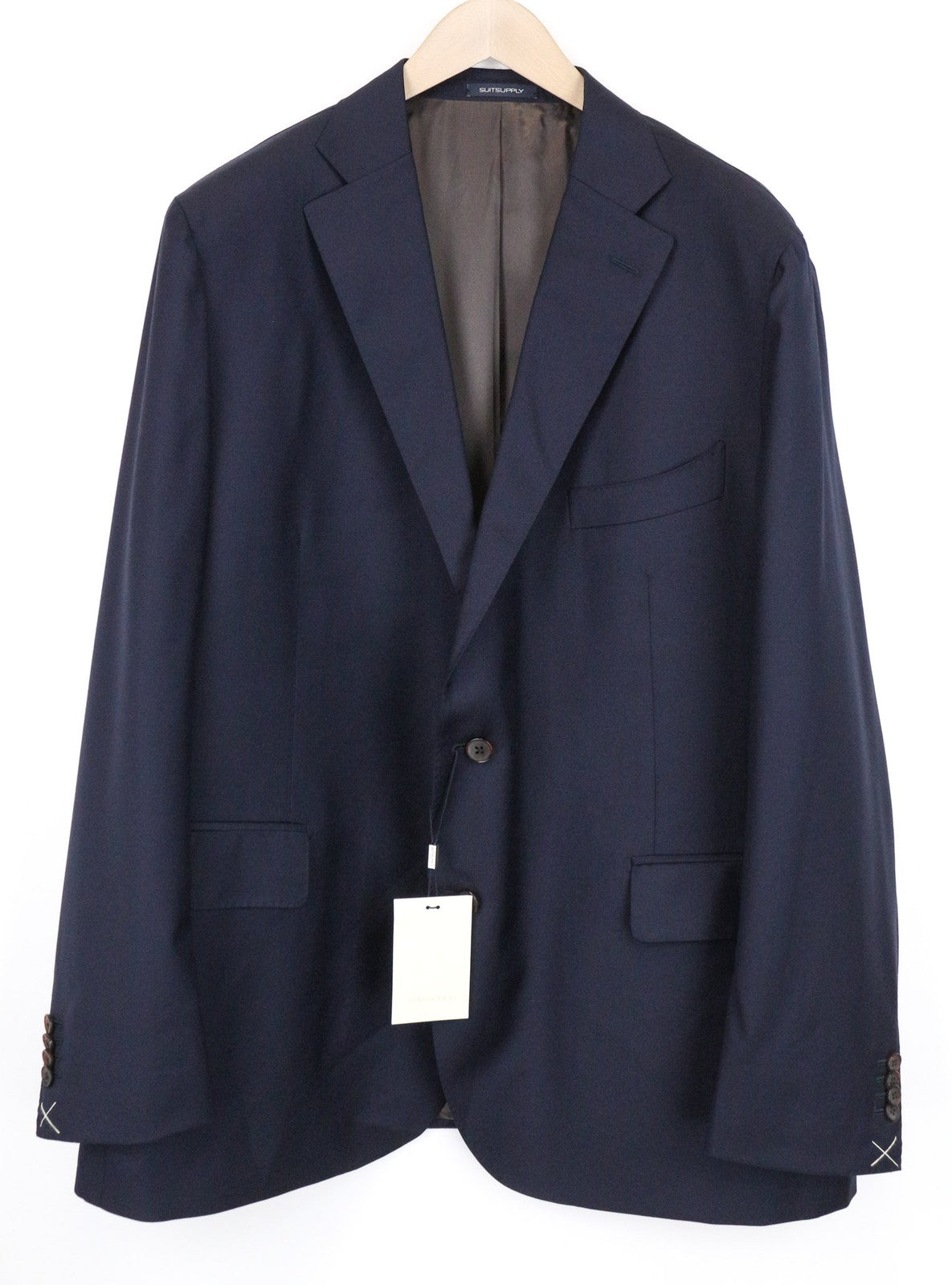 SUITSUPPLY La Spalla Men Blazer UK56R Navy Blue Slim Pure Wool S110s Classic