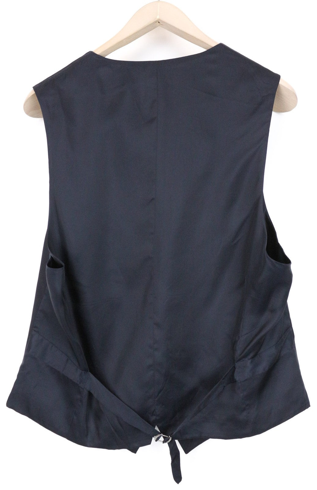 SUITSUPPLY Ferrara Men Waistcoat UK42R Blue Slim Wool Classic V-Neck Adjustable
