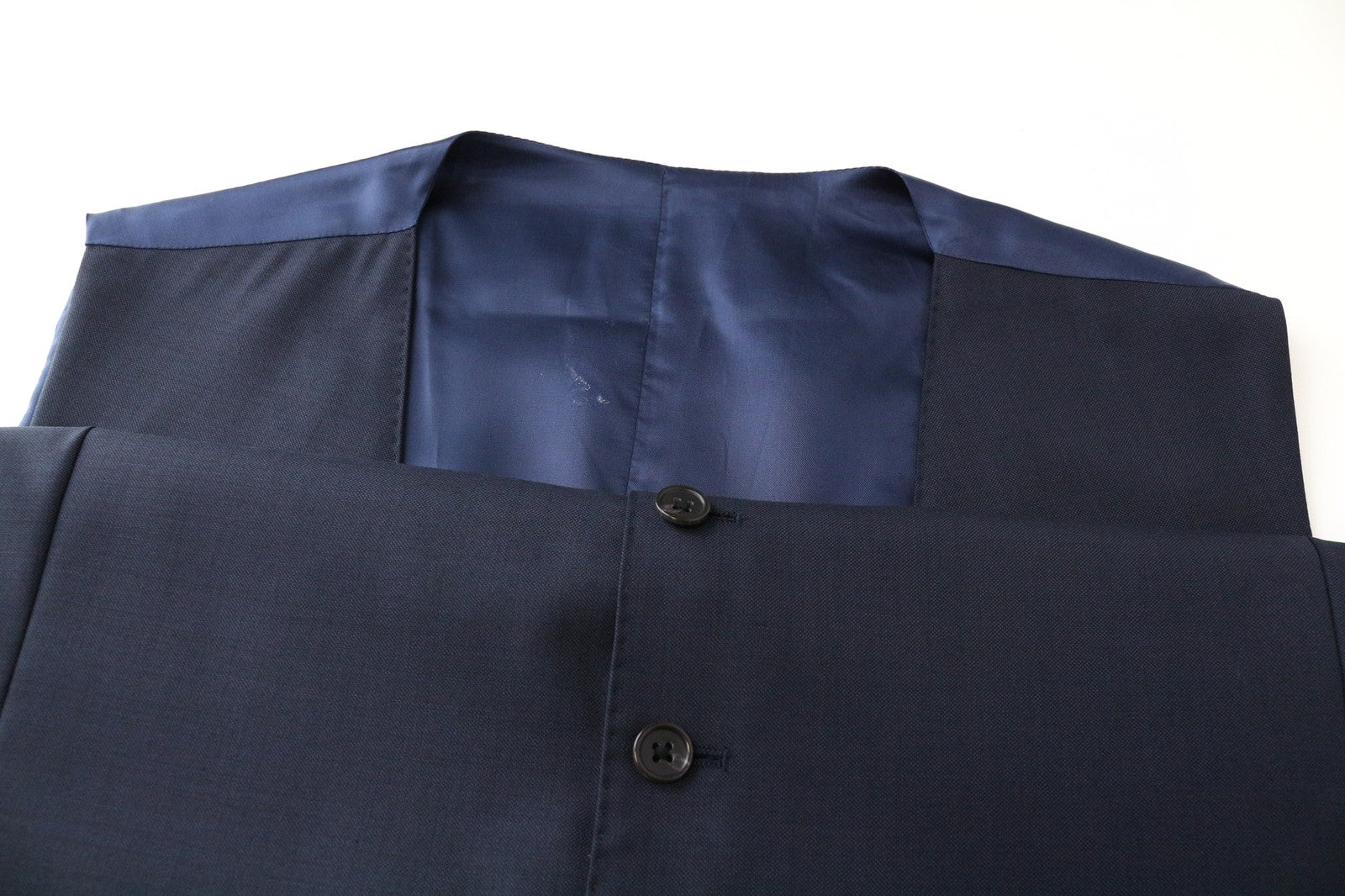 SUITSUPPLY Lazio Men Waistcoat UK54 Navy Blue Slim Melange Classic Formal Wool